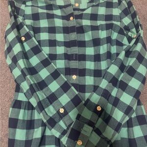 Vineyard Vines Teal and Navy Checkered Button Down Shirt